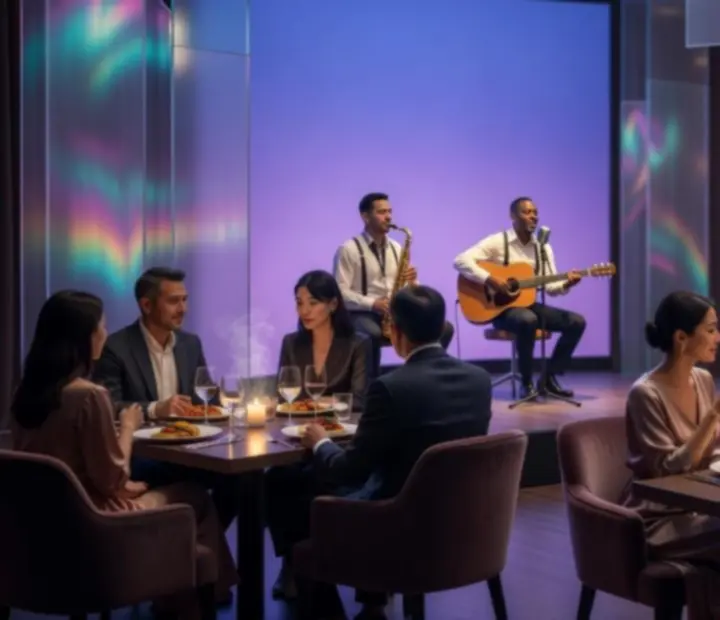 Scena z muzyką na żywo w restauracji Polastrevino